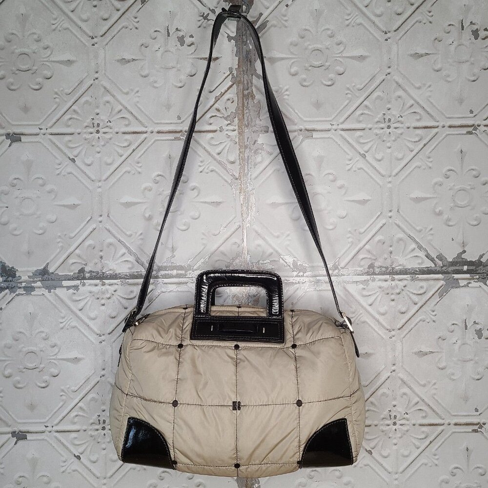 Kate Spade Alpine Beige Nylon Quilted Puffer Bag Classic Crossbody Cream